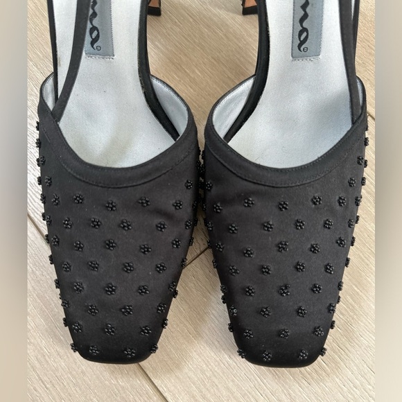 Vintage 90’s Nina black beaded block heels size 8.5 - Picture 2 of 6